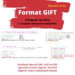 GIFT format za uvoz vprašanj v spletno učilnico Moodle