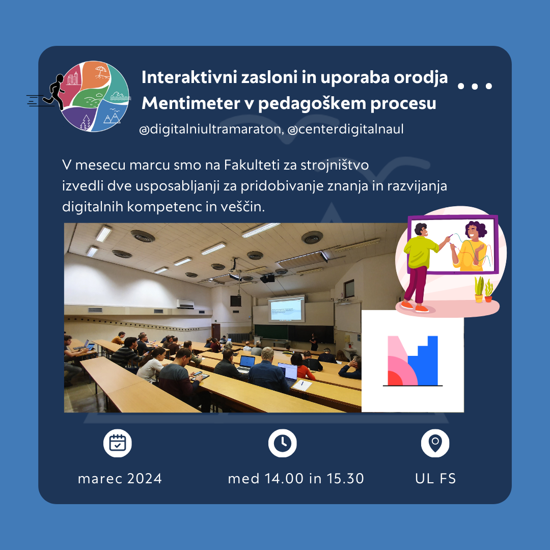 Izvedeni delavnici za pedagoge UL FS: Uporaba interaktivnih zaslonov in orodja Mentimeter v pedagoškem procesu